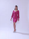 Ruched Mini Dress With Front Knot