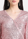 Wrap Neck Sequin Top