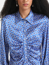 Geometric Printed Shirt With Ruching