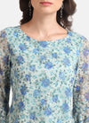 Floral Printed Lace Top With Bell Sleeves