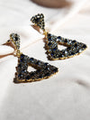 Black Combo Triangular Earrings