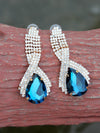 Blue Stone Drop Earrings