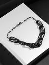 Black Beaded Interlocked Necklace