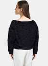 Off Shoulder Lurex Knit Pullover