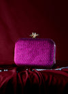 Textured Velvet Box Clutch