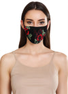 Embroidered Mesh Layered Face Mask