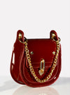 High Gloss Sling Bag With Chain Detail