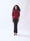 Puff Sleeves Top With Embellishment