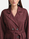 Suede Trench Coat With Belt