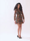 Floral Printed Mini Dress With Smocking